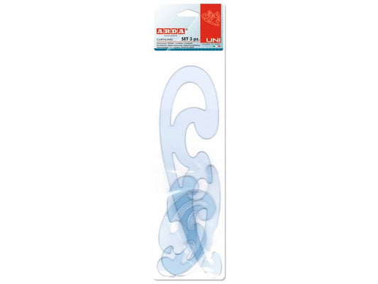 Set curvilinee ARDA Serie Uni polistirolo termoresistente grigio trasparente Conf. 3 pezzi - 29012