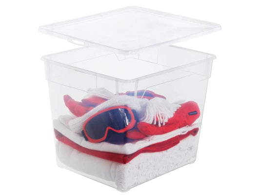 Contenitore Rotho Clear Box in PPL impilabile trasparente - 31 L 40x33,5x33 cm - F707807