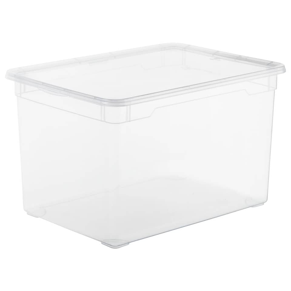 Contenitore Rotho Clear Box in PPL impilabile trasparente - 46 L 55x37,5x31,5 cm - F707808