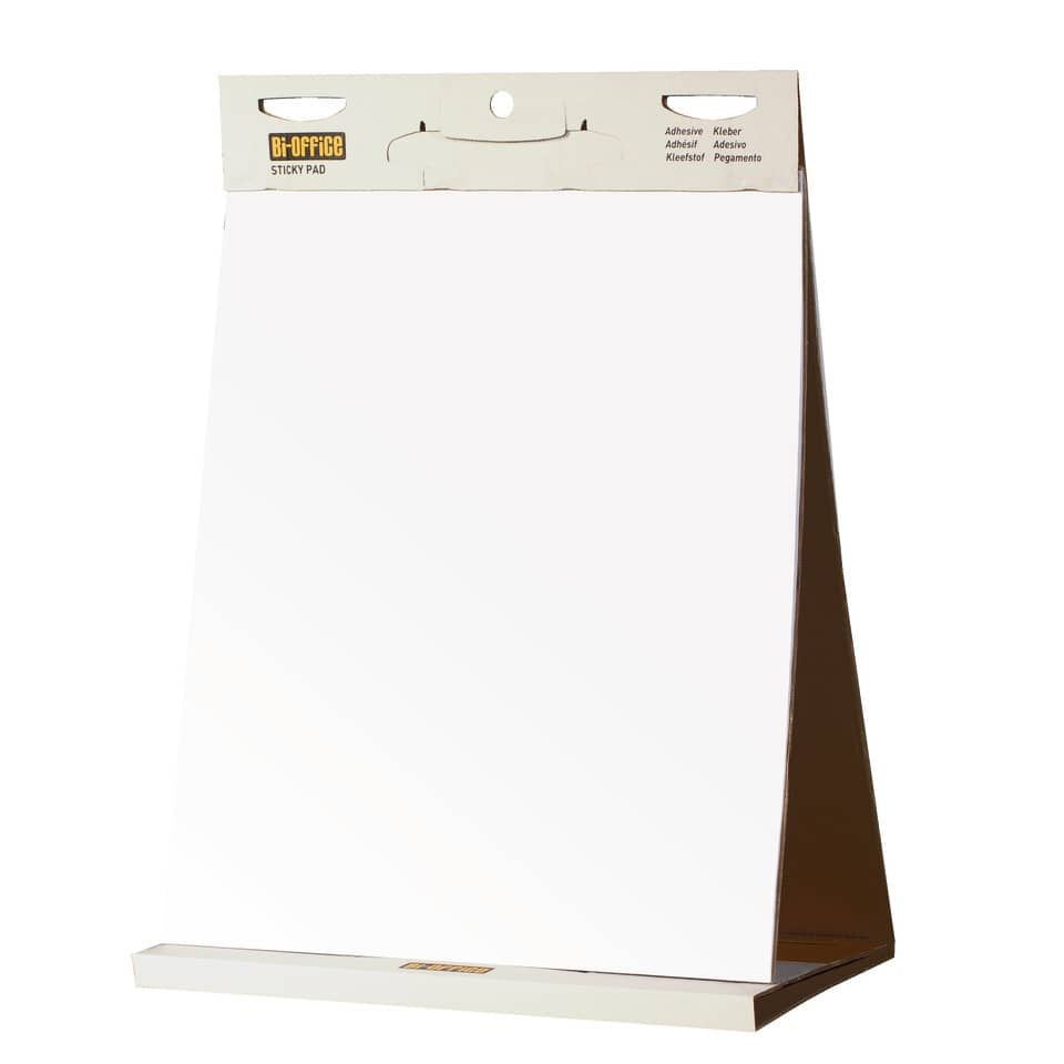 Lavagna da tavolo Bi-Office in carta autoadesiva 58,5x50 cm bianco - 20 fogli FL148303