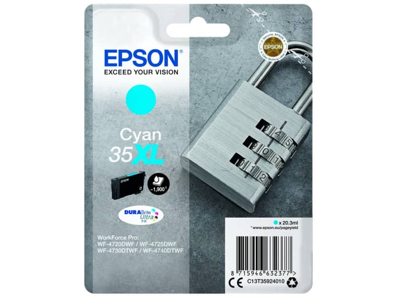 Cartuccia inkjet alta capacità Lucchetto 35XL Epson ciano C13T35924010