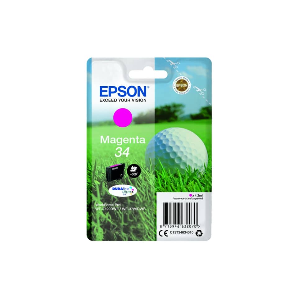 Cartuccia inkjet Pallina da golf 34 Epson magenta C13T34634010