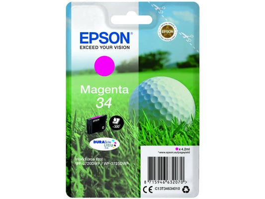 Cartuccia inkjet Pallina da golf 34 Epson magenta C13T34634010