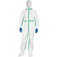 Tute da lavoro DELTA PLUS Deltatek® 5000 c/cappuccio elasticizzata monouso - chiusura con zip bianco - L - DT119GT