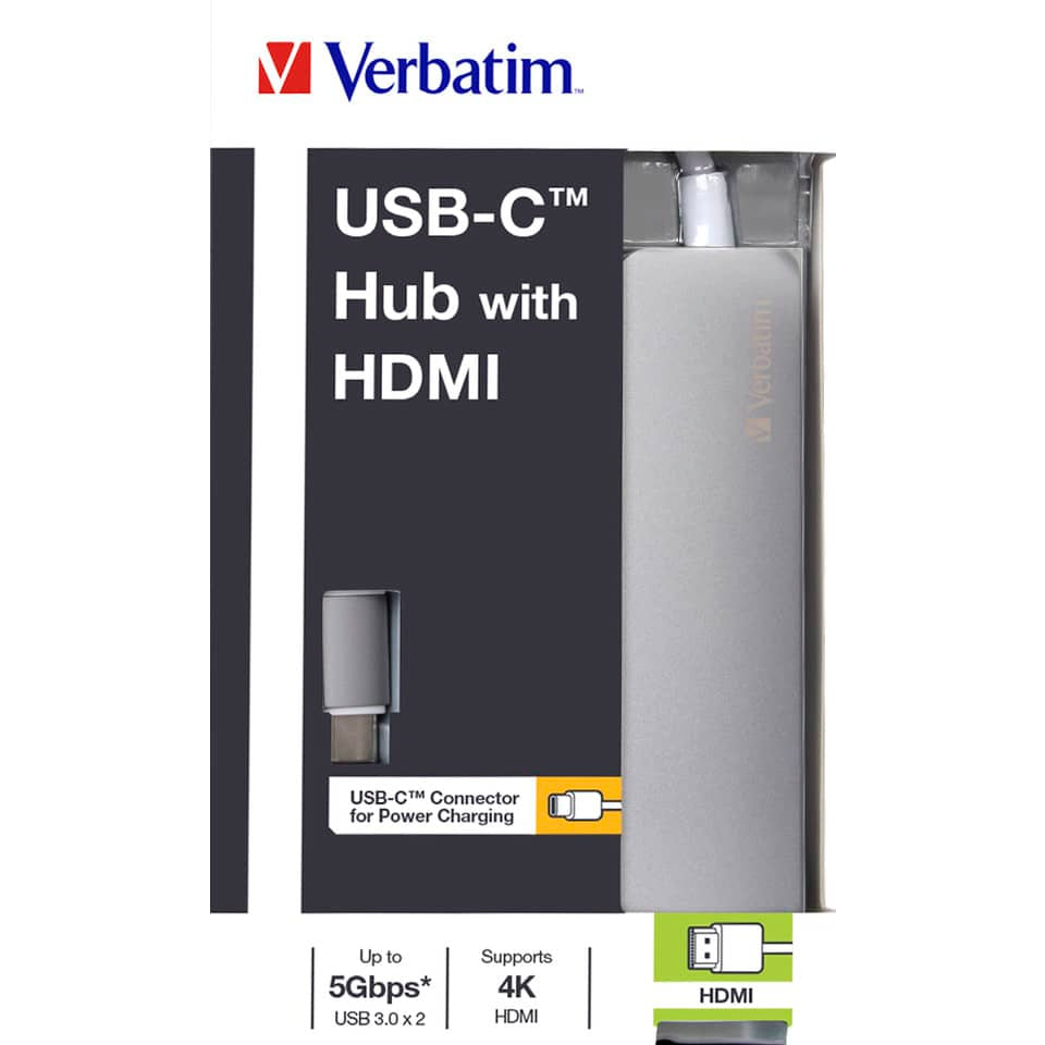 Hub USB-C 2 Porte USB 3.0 Verbatim HDMI  49540