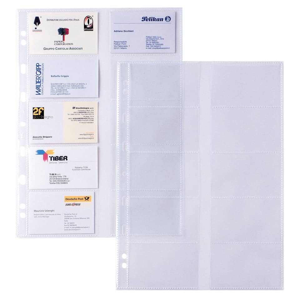 Buste foratura univ. porta biglietti da visita (10 spazi 9x5 cm) Sei Rota Atla Card Conf. 10 buste formato A4 - 662131