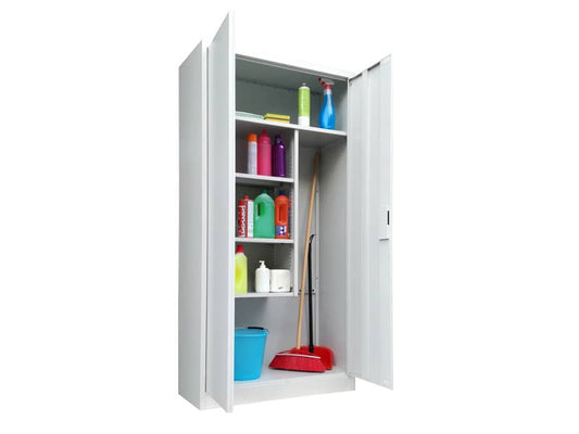 Armadio porta scope KUBO 2 ante 90x41x181,5 cm grigio PS /90