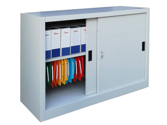 Armadio basso metallico KUBO ante scorrevoli 1 vano/ 1 ripiano 120x45x90 cm grigio - SB 120