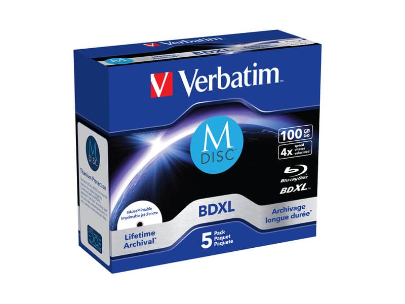 Blu-Ray Archivial XL M-Disc Verbatim 100 GB conf. da 5 - 43834