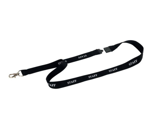 Cordoncino portabadge STAFF DURABLE cordoncini STAFF in tessuto nero 20mm x 44cm conf. da 10 - 823901