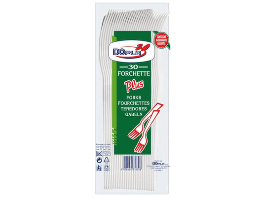 Stoviglie monouso Dopla forchette Compact Plus polistirolo bianco conf.30 - 03034