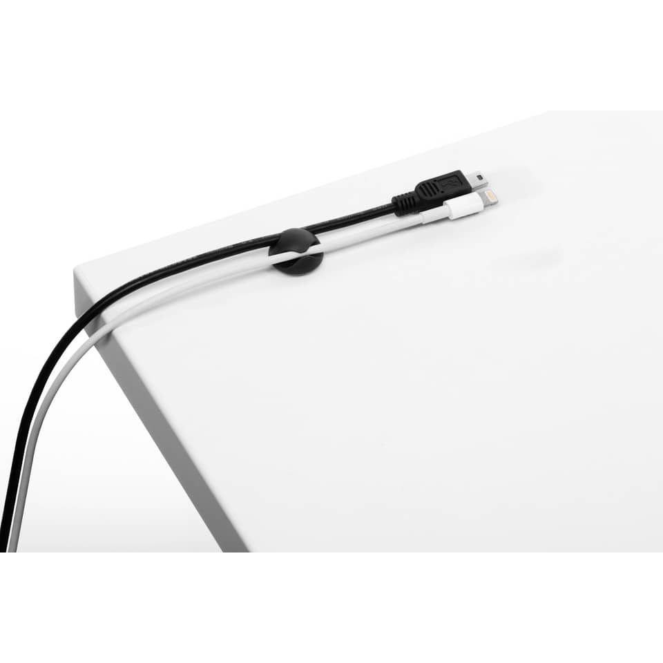 Clip fermacavi adesiva DURABLE CAVOLINE CLIP 2 grafite per 2 cavi fino a 5 mm conf. da 6 - 503837