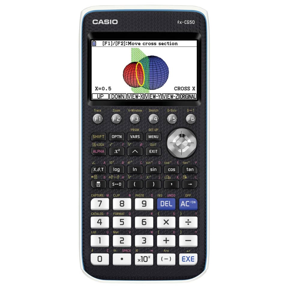 Calcolatrice grafica CASIO FX-CG50 senza CAS con oltre 65.000 colori. Ammessa alla Maturità. Nera - FX-CG50
