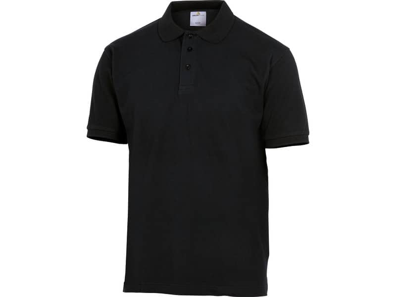 Polo da lavoro DELTA PLUS Leisure manica corta - cotone piquet - collo chiuso c/bottoni nero -XL - AGRANOXG