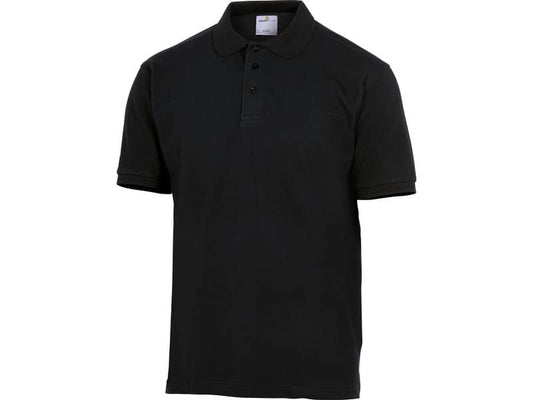 Polo da lavoro DELTA PLUS Leisure manica corta - cotone piquet - collo chiuso c/bottoni nero -XL - AGRANOXG