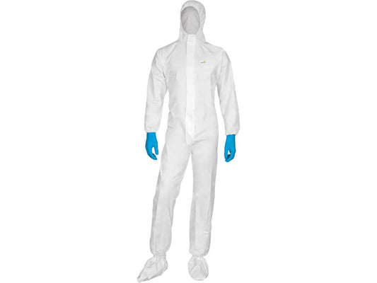 Tute da lavoro DELTA PLUS con cappuccio elasticizzata monouso - chiusura con zip PPL bianco - XL - DT115XG