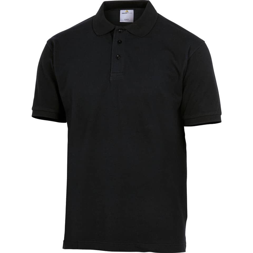 Polo da lavoro DELTA PLUS Leisure manica corta - cotone piquet - collo chiuso c/bottoni nero - XXL - AGRANOXX
