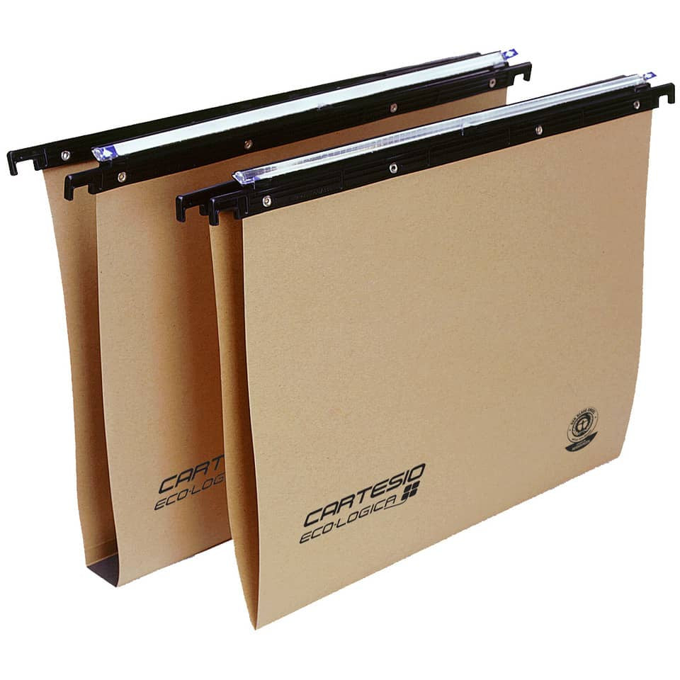 Cartelle sospese orizzontali per cassetti CARTESIO ECO 33 cm fondo V avana conf. da 25 - 100/330-A1