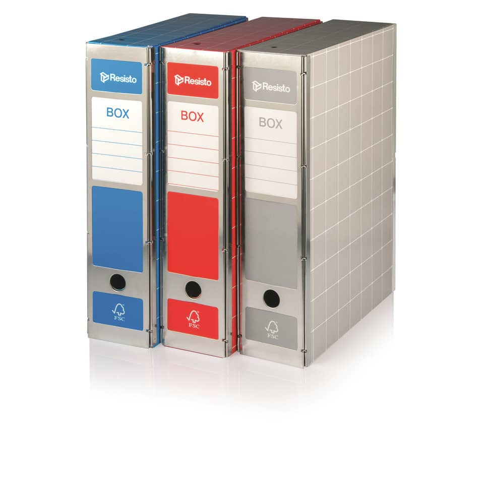 Scatola con cerniera in metallo Box 4 - apertura totale Brefiocart 37,5x29,5 cm dorso 9 cm rosso - RESX401.RO