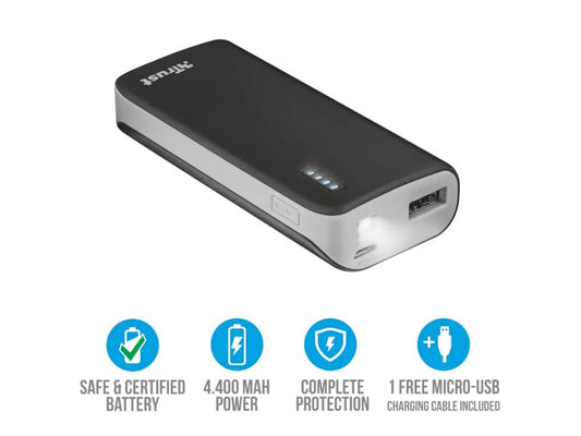Caricatore portatile Powerbank 4400 Trust Primo nero 21224
