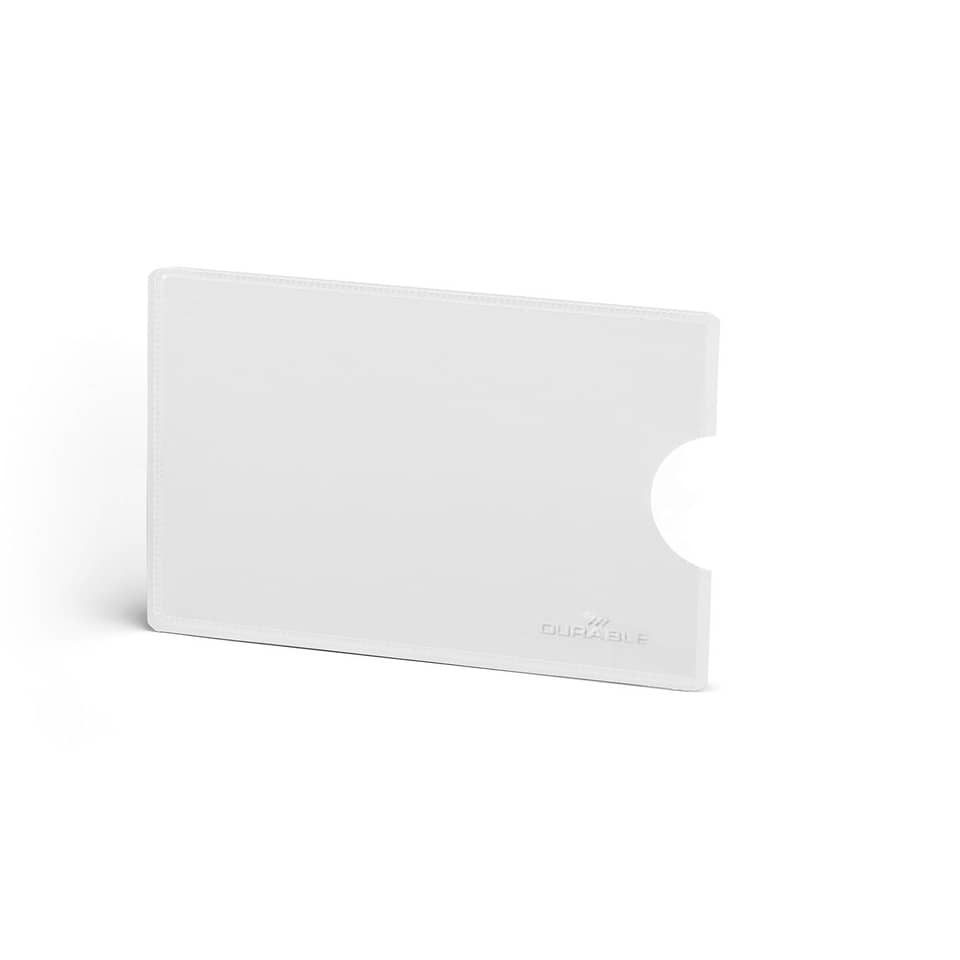Tasca porta carte di credito DURABLE RFID SECURE CONFEZIONE RETAIL trasparente 54x86mm  conf. 3 - 890319