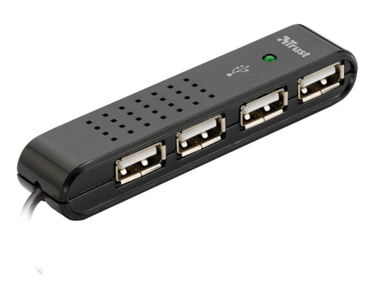 Mini Hub USB 2.0 a 4 porte Trust Vecco nero 14591