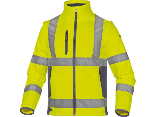 Giacca Delta Plus Moonlight2 -classe 3- 5 tasche - tessuto softshell - argento giallo fluo-blu - M - MOON2JGTM