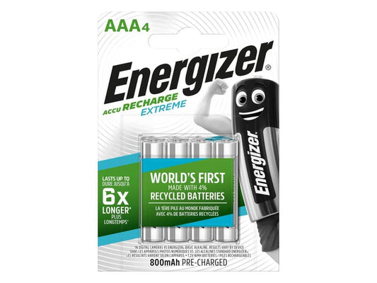 Batterie ricaricabili ENERGIZER Extreme AAA - 800 mAh conf. da 4 - E300624402