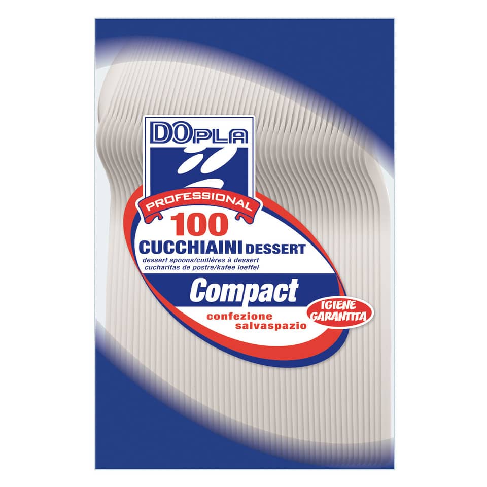 Stoviglie monouso Dopla Professional cucchiaini dessert polistirene bianco conf.100 - 3137