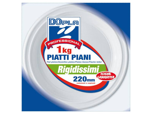 Stoviglie monouso Dopla Professional piatti piani RGM Ø 220 polistirene bianco conf.65 - 1001