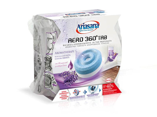 Profumatori e mangiaumidità Ariasana Aero 360° ricarica tab lavanda 450 g. bianco/blu - 2631296