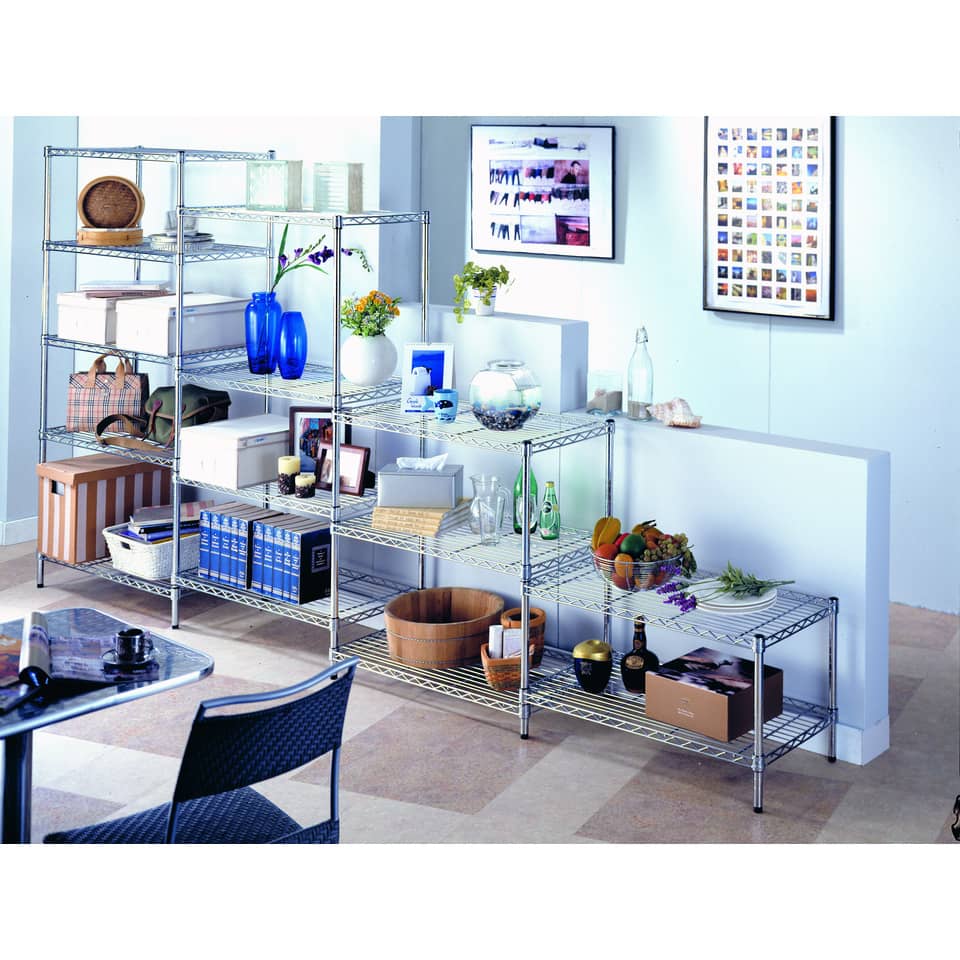 Scaffale a 4 ripiani Serena Group Archimede in acciaio grigio 90x36x137 cm - ZN1436-4