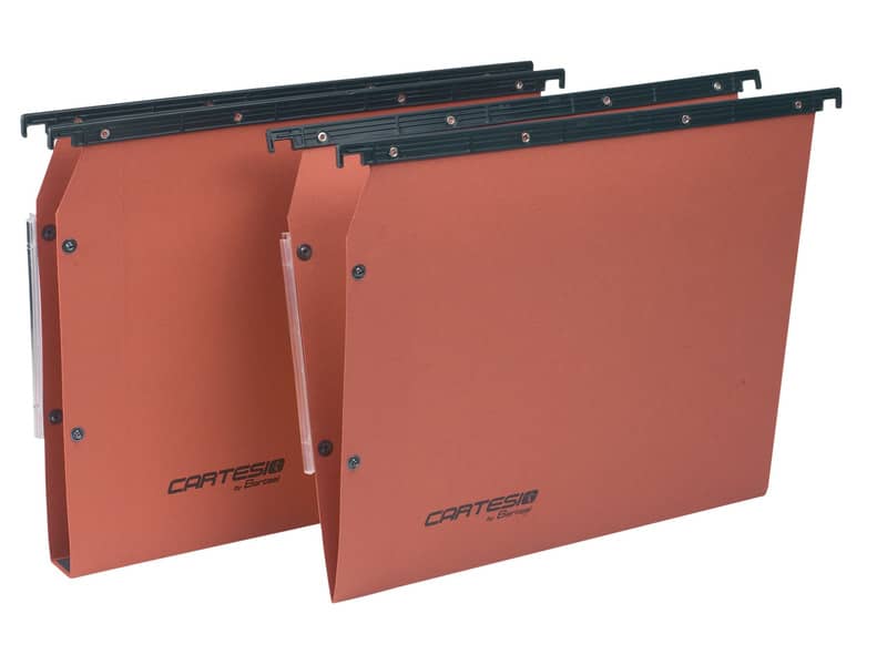 Cartelle sospese laterali per armadi CARTESIO PLUS 33 cm fondo a V arancio Cf. 25 pezzi - 314 M Link -A2
