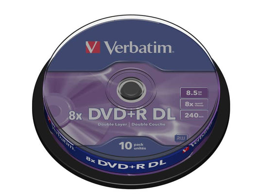 DVD+R Doppio Strato Verbatim 8.5 GB  in confezione da 10 dvd-r - 43666