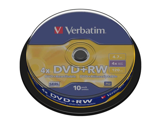 DVD+RW Verbatim 4.7 GB  in confezione da 10 dvd-rw - 43488