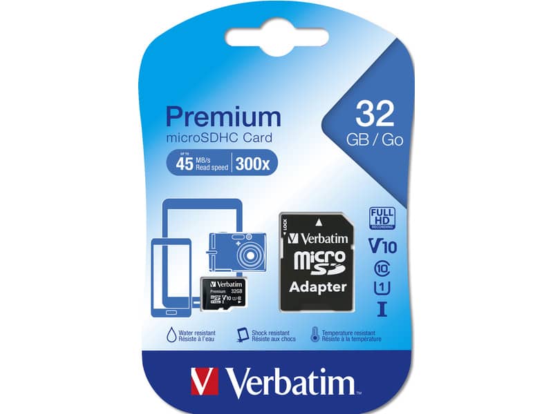 Flash memory card Verbatim micro sdhc - classe 10 con adattatore 32 GB 44083