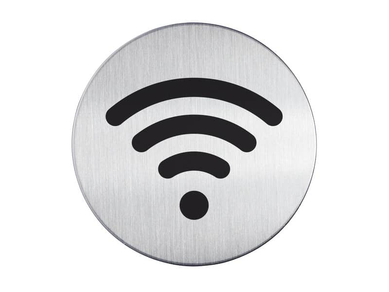 Pittogramma adesivo "Wifi" DURABLE argento metallizzato Ø 83 mm 478523