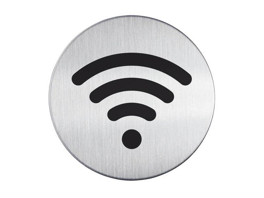 Pittogramma adesivo "Wifi" DURABLE argento metallizzato Ø 83 mm 478523