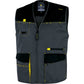 Gilet da lavoro DELTA PLUS D-Mach chiusura con zip - 5 tasche - poliestere e cotone grigio-giallo - L - DMGILGJGT