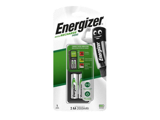 Caricabatterie ENERGIZER Mini Charger 2000mAh incluse 2 batterie Power Plus AA - E300701301