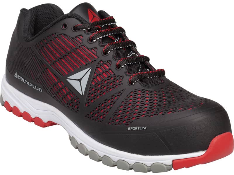 Scarpe da lavoro DELTA PLUS basse Deltasport S1P - PU iniettato mesh nero-rosso - 39 - DSPORSPNR39