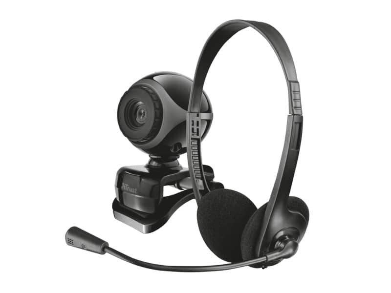 Kit webcam e cuffie con microfono - cavo da 1,8 m Trust Exis Chatpack nero 17028