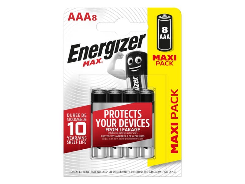 Batterie ENERGIZER Max AAA  conf. da 8 - E301530900