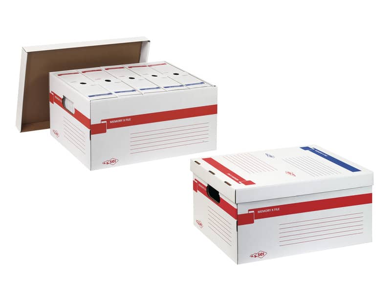 Scatola archivio Sei Rota Memory X File 56x37 cm dorso 27,5 cm bianco 673200