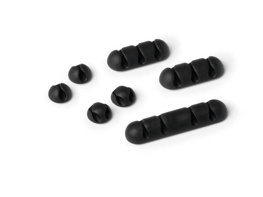 Clip fermacavi adesiva DURABLE CAVOLINE CLIP MIX grafite diversi formati conf. da 7 - 504137