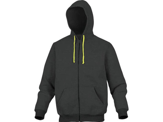 Felpe da lavoro DELTA PLUS con cappuccio in pile con zip - 2 tasche grigio-giallo XXL - CENTOGJXX