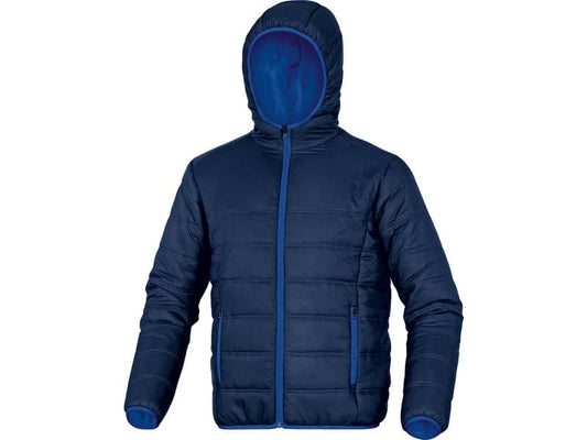 Piumino da lavoro Delta Plus Doon chiusura zip - cappuccio fisso -2 tasche poliammide blu-azzurro - XXL - DOONBMXX