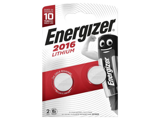 Batterie al litio a bottone ENERGIZER CR2016 Conf. 2 pezzi - E301021903