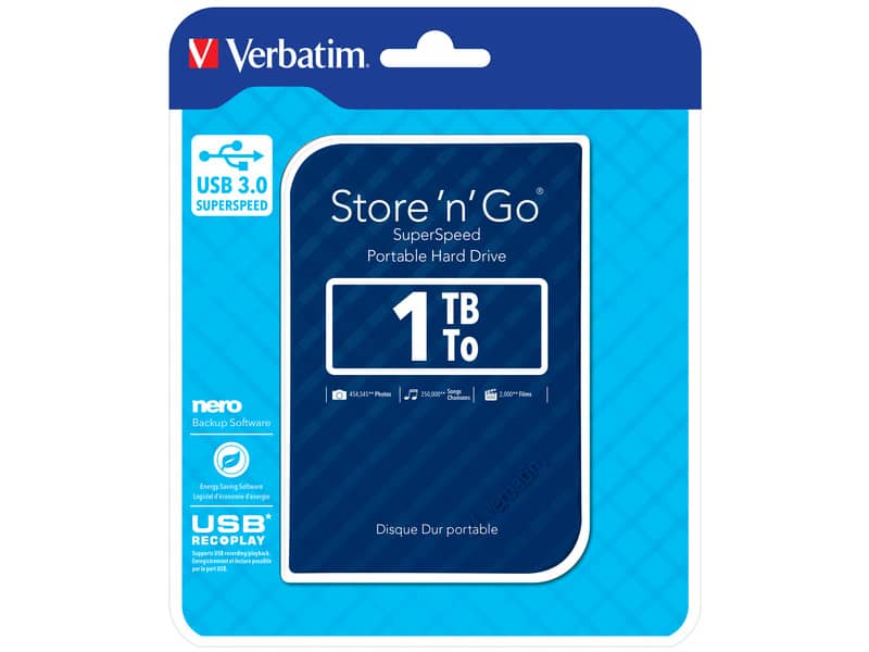Hard Disk Esterno Verbatim Store 'n' Go USB 3.0 1 TB blu - 53200