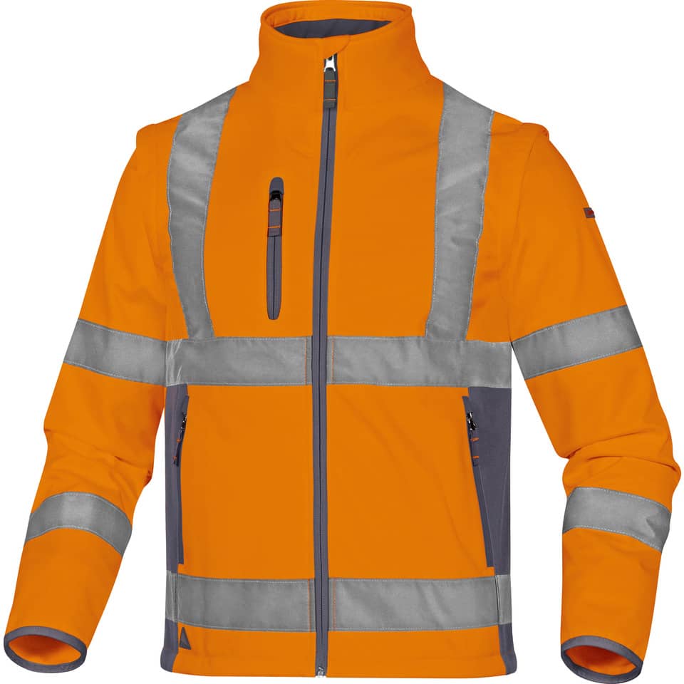 Giacca Delta Plus Moonlight2 -classe 3- 5 tasche - tessuto softshell - argento arancio fluo-grigio - XXL - MOON2OGXX